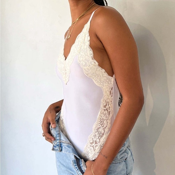 FREE PEOPLE x HAH Back Off Bodysuit In Blanc - Picture 3 of 5